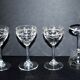 Set of 4 crystal liqueur glasses from saint-louis model sylva engraved with acid 1930