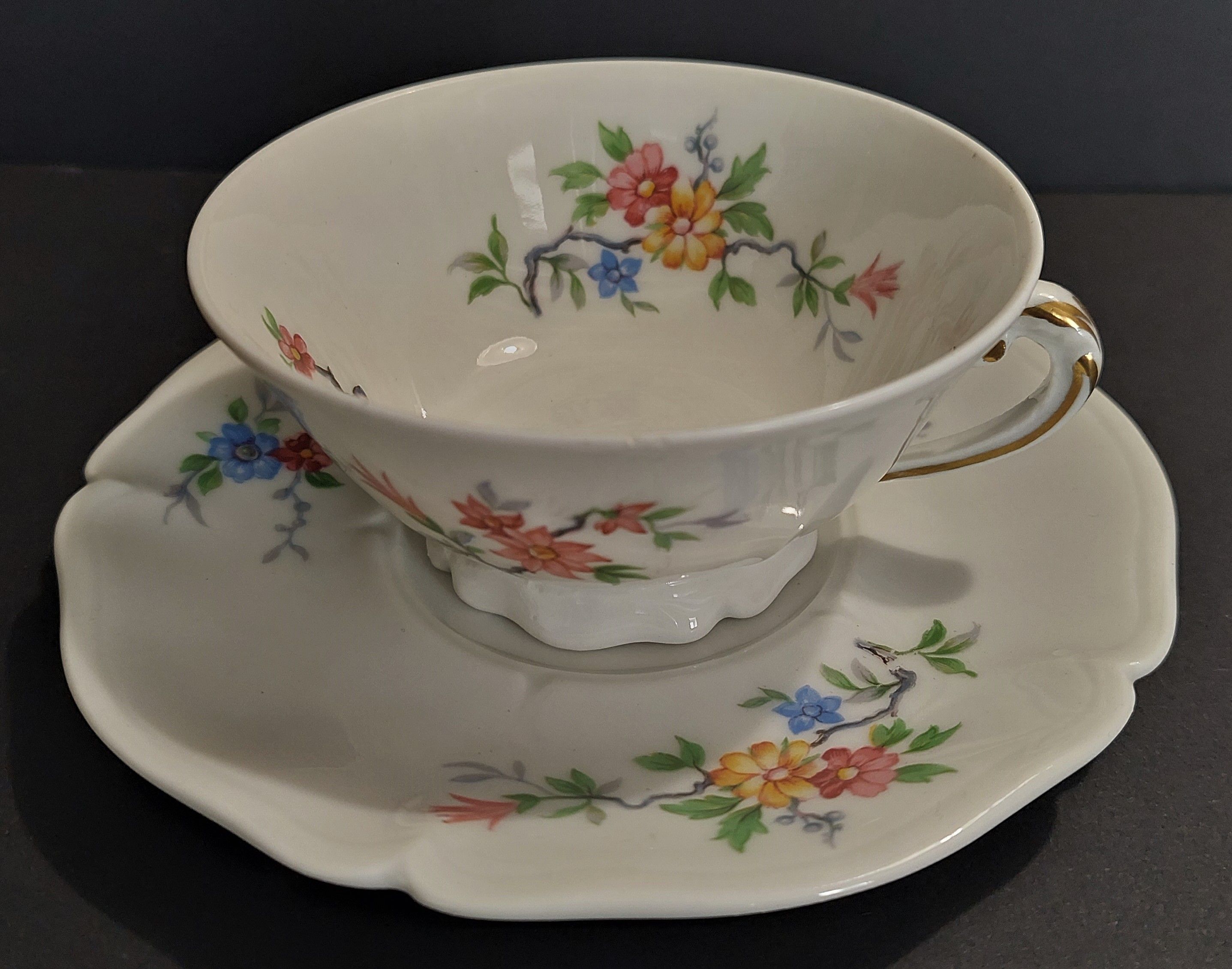 Limoges porcelain tea cup old royal factory
