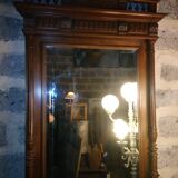 Henri II style beveled mirror in walnut