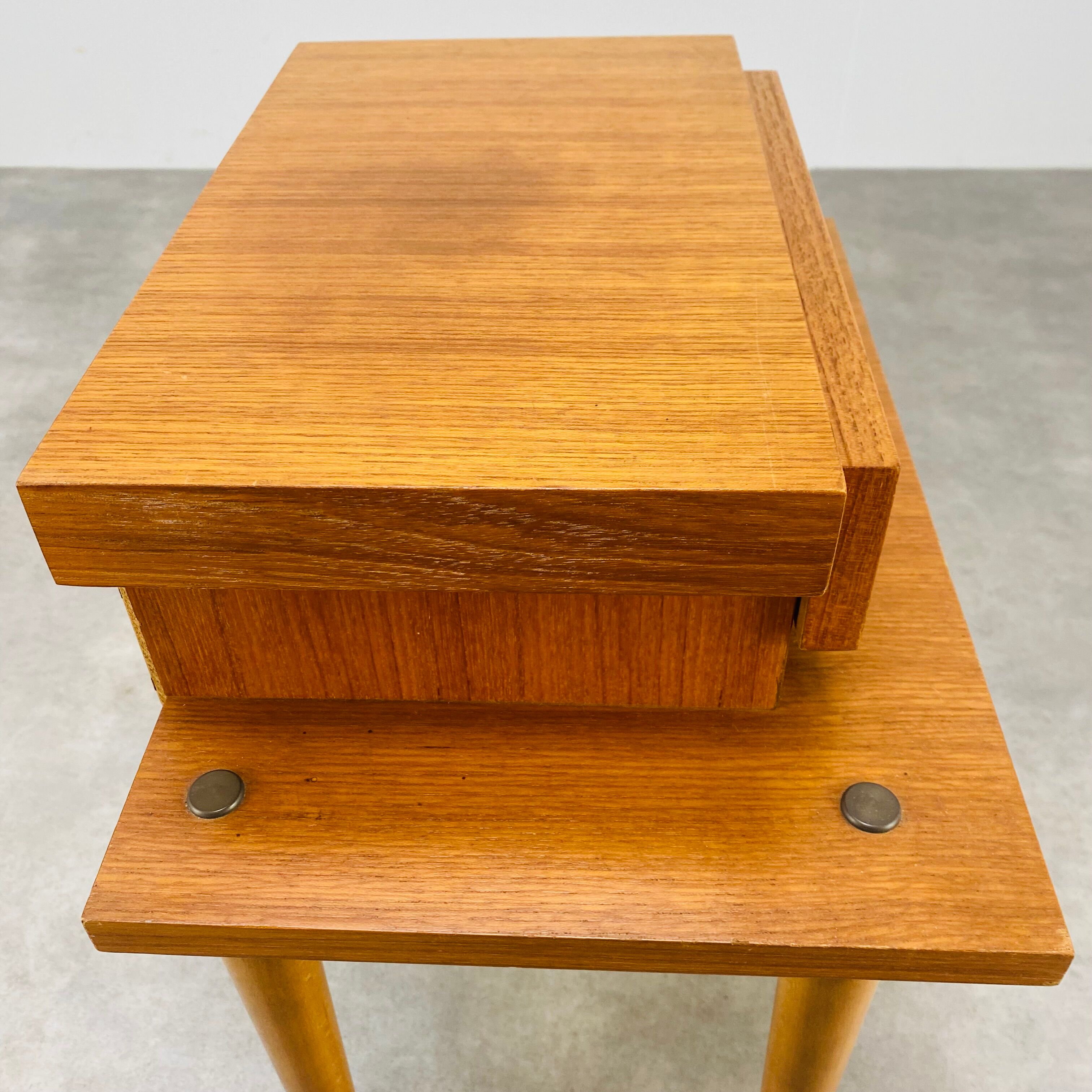 Scandinavian bedside table 50s blond wood