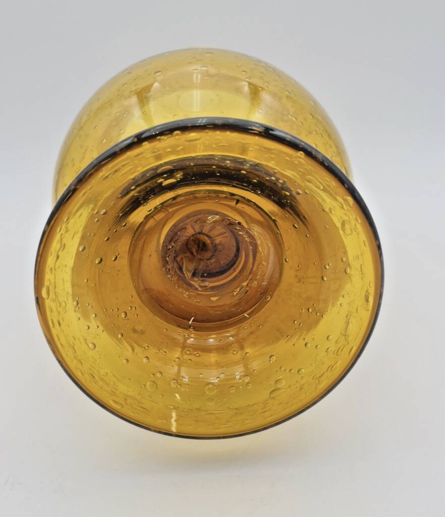 Biot orange bubble glass candle holder