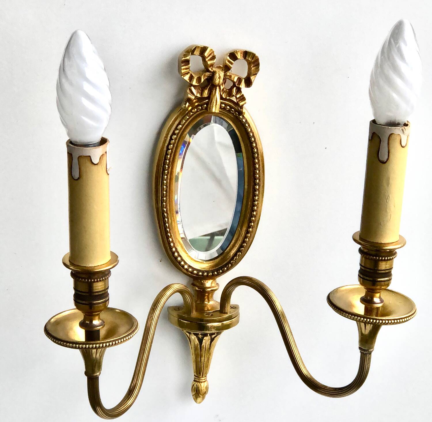 Louis XVI Wall Lamp Lucien Gau Mirror