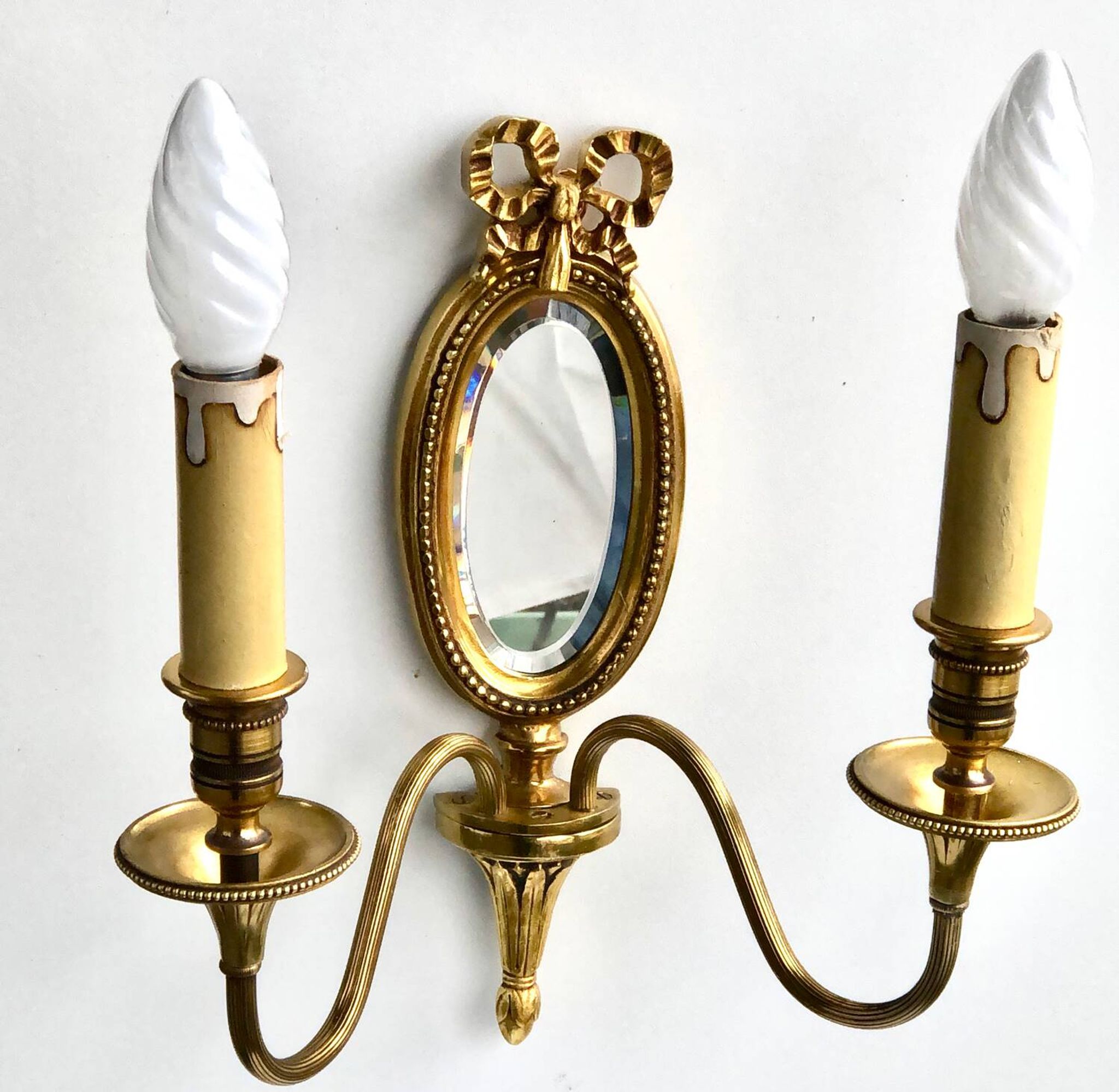 Louis XVI Wall Lamp Lucien Gau Mirror