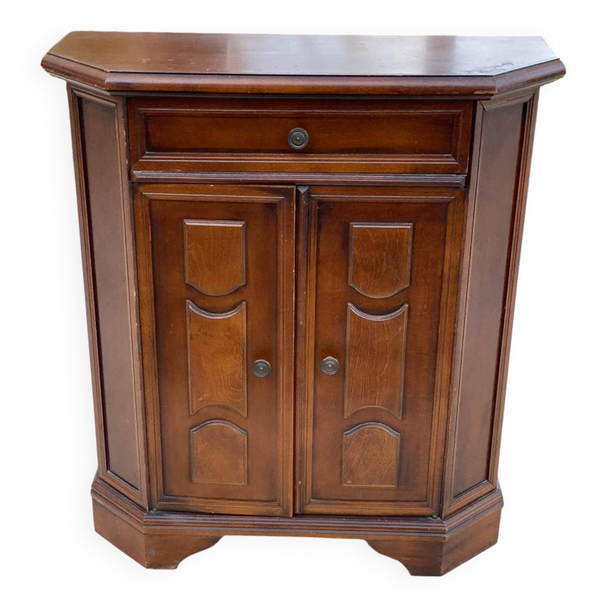 Meuble d'entrée commode de style colonial en bois massif