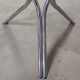 Tripod table in chrome steel and tray in smoked glass circa 1970