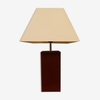 Lampe en cuir fauve design 1980