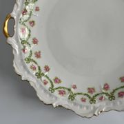 Plat à Gâteau et Assiettes à dessert Limoges | Rubans, Nœuds et Roses