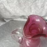 Carafe in blown glass color heart of pigeon