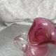 Carafe in blown glass color heart of pigeon