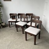 Set of 6 brutalist chairs from the 1940s