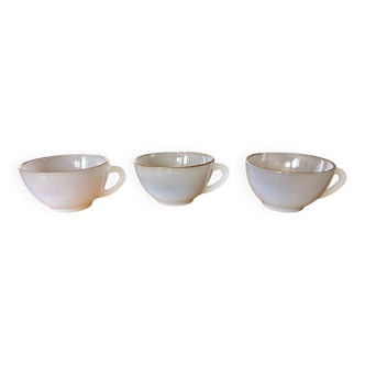 White opaline cups