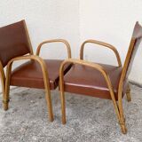 Fauteuils Bridge Bow Wood 1950