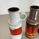 Set of 4 vintage pottery fat lava vases made by Scheurich, Germany, 1970s