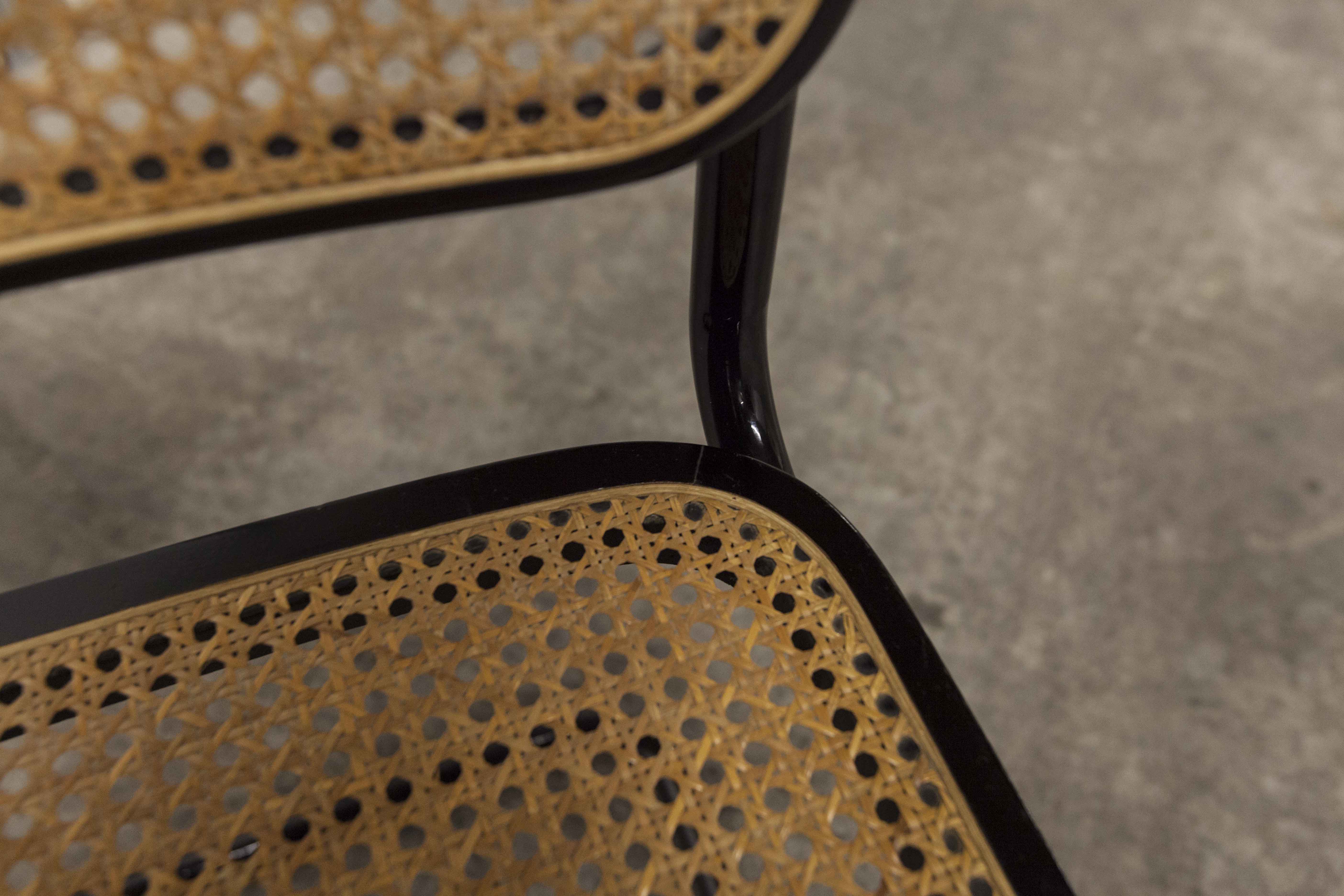 Pair of black Breuer B32 chairs restored, new stamps