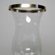 Pair of large vintage glass and gold metal tealight candle holders