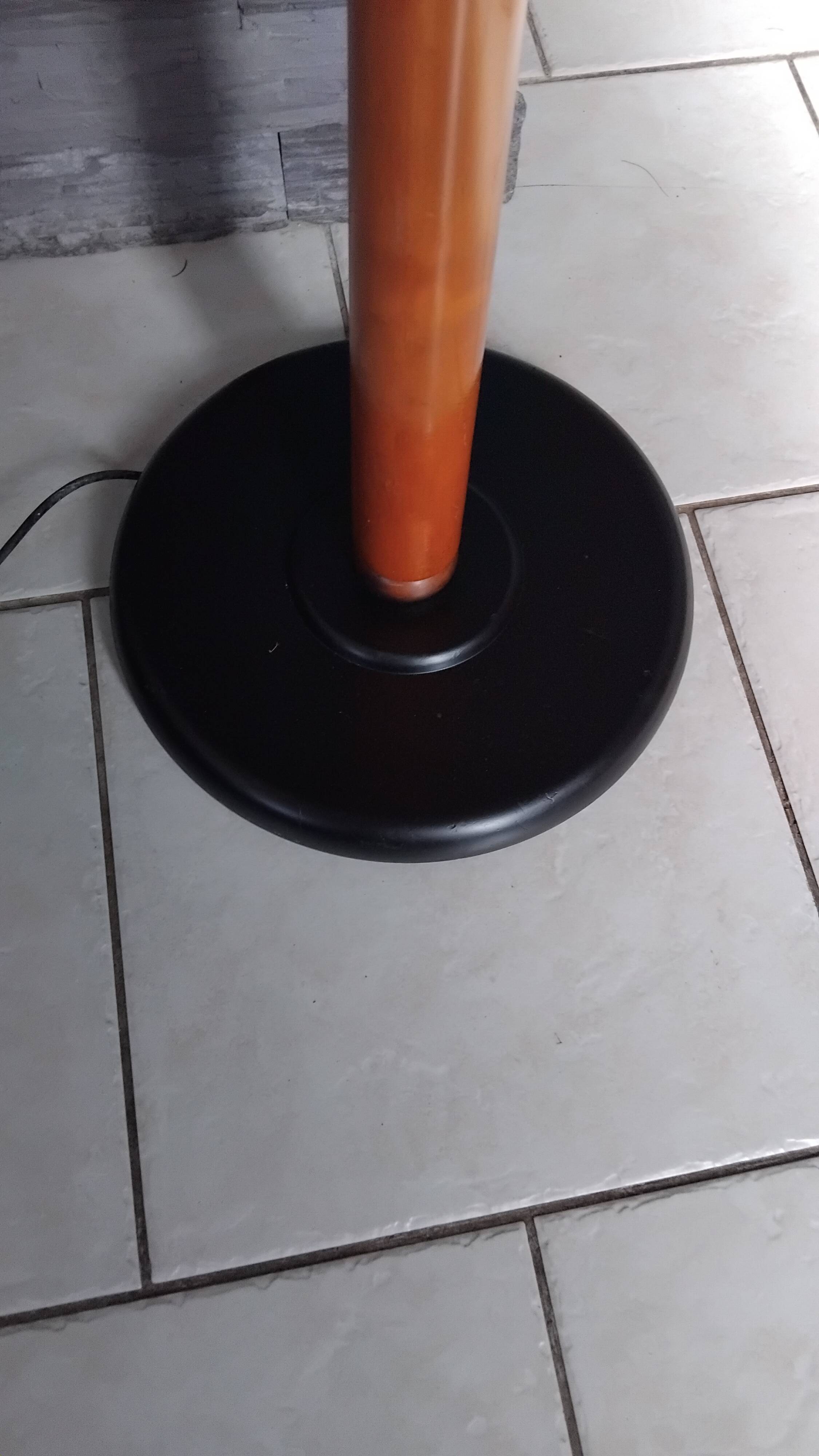 Vintage wooden metal floor lamp from the 80s.