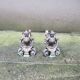 Antique Baroque Andirons in Brass & Cast Iron