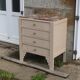 Commode vintage rénovée avec marbre rouge et blanc – 4 tiroirs