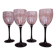 4 Luminarc Vintage Black Stemmed Red Wine Glasses