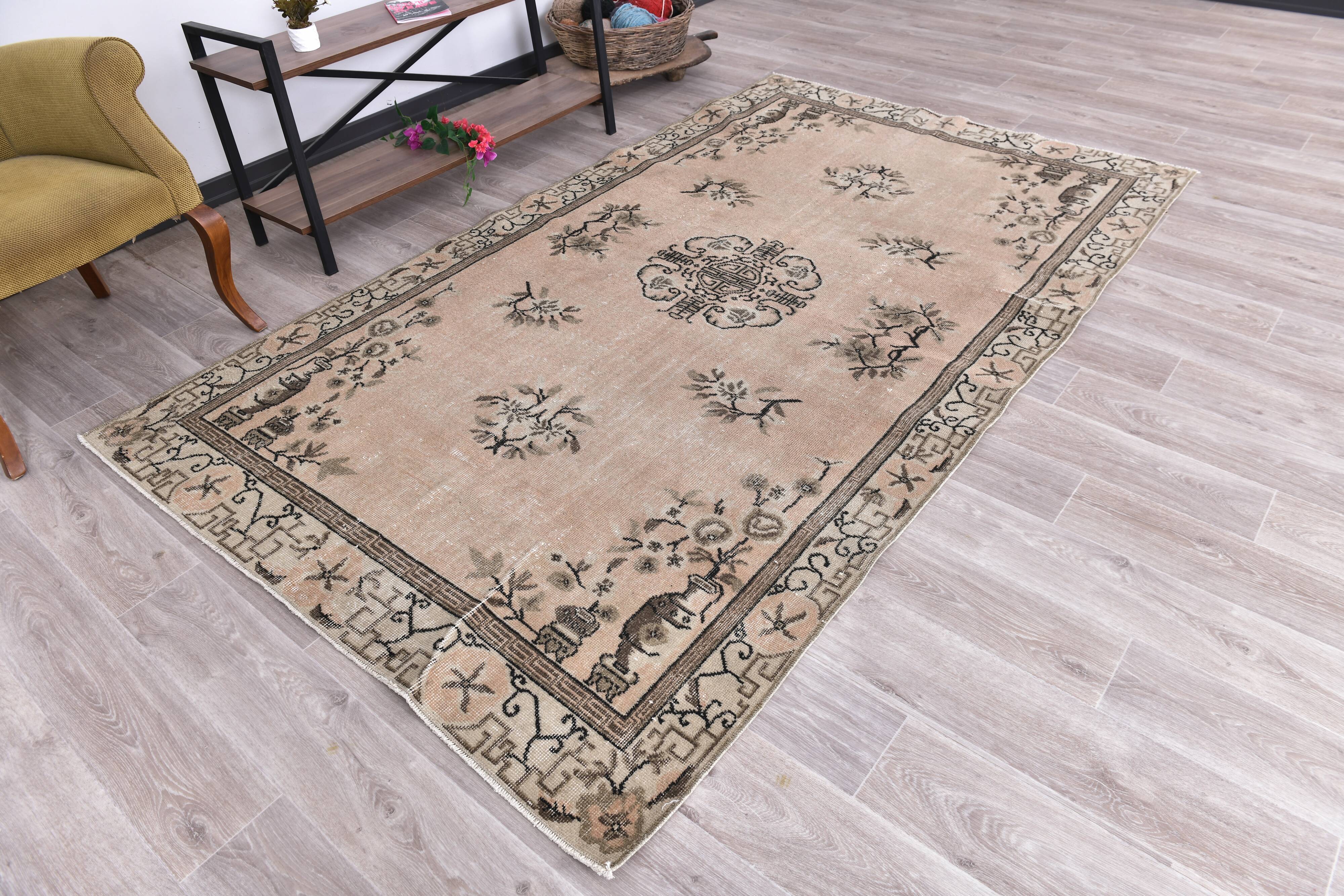 Soft Red & Brown Oriental Vintage Rug 158x260Cm SK 240826