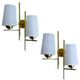 Pair vintage wall lamps 60 glass brass