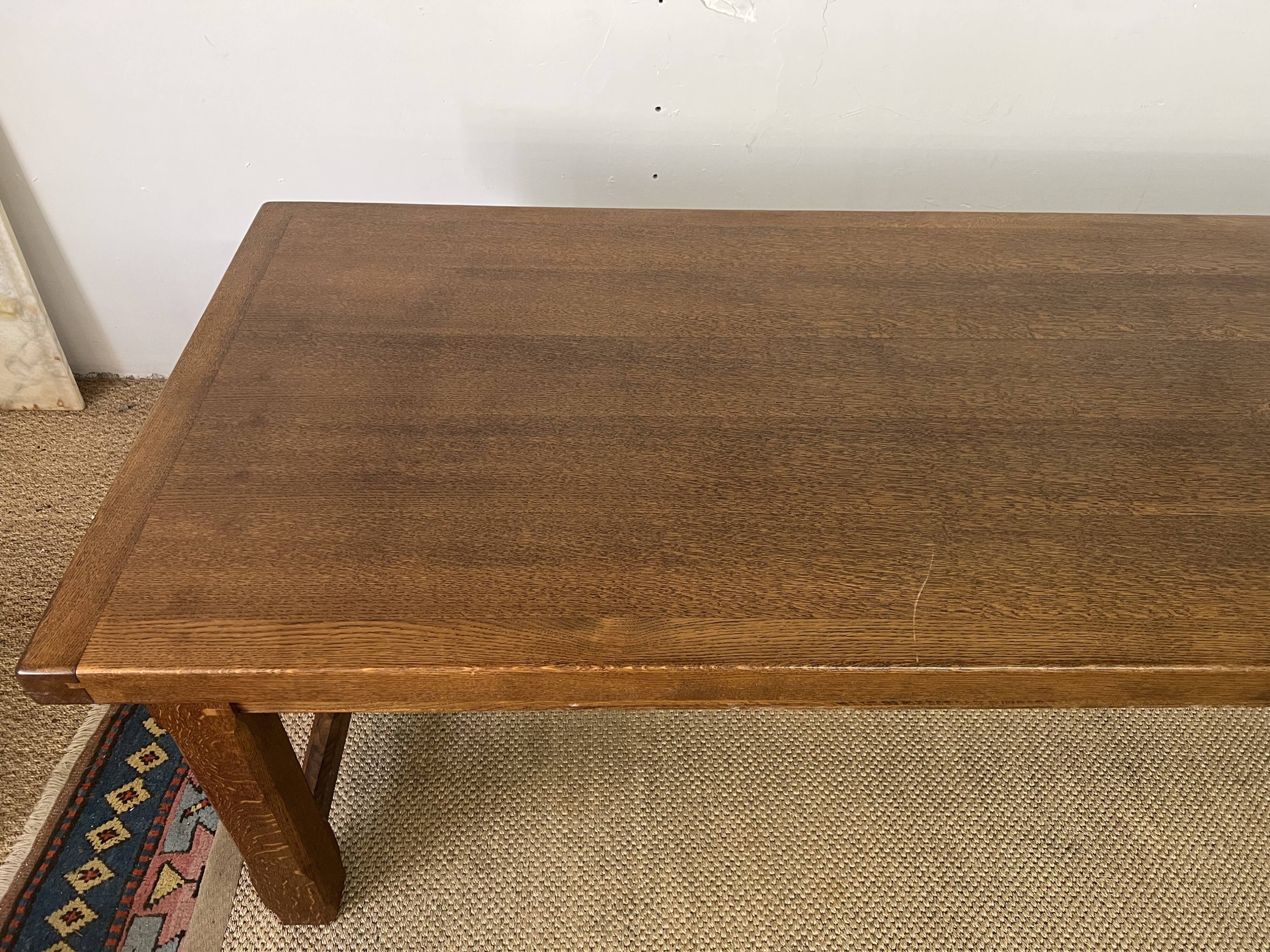 Wooden farmhouse table