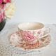 Tasse et sous-tasse , Johnson Brothers  modèle Rose Schintz . en excellent