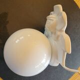 Porcelain wall light - opaline globe