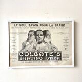 Framed Colgate advertising poster