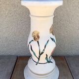 Former Ceramic Pot Door Decor Flowers Enamelled H52cm Vintage