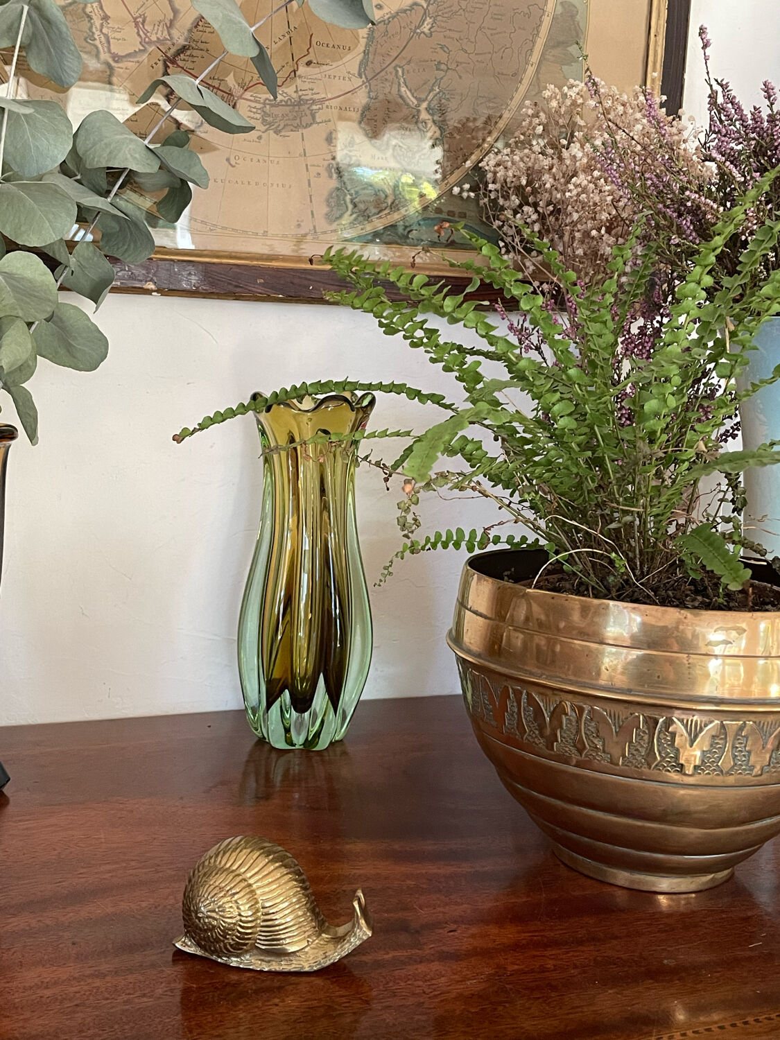 Vintage brass snail