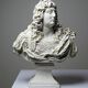Antique white plaster bust of Louis XIV after Gole & Le Brun