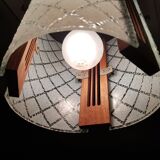 Danish 60s suspension in teak with bulging glass