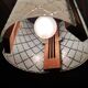 Danish 60s suspension in teak with bulging glass