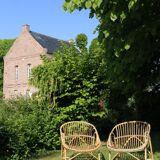 Pair of rattan basket armchairs, 60s