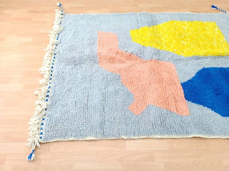 Tapis beni ouarine fait main traditionnel 250cmx150cm