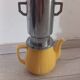 Yellow 1950s coffee pot porcelain and Bakelite selecta