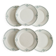 Set of 6 flat plates, ironstone, Petrus Regout, Empire.