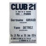 Germaine GIRAUD & Yann DETREZ Club 21, Paris, 1974. Affiche originale en typographie