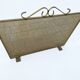 Fireplace screen in patinated gold iron