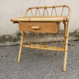 Pair of vintage rattan bedside tables