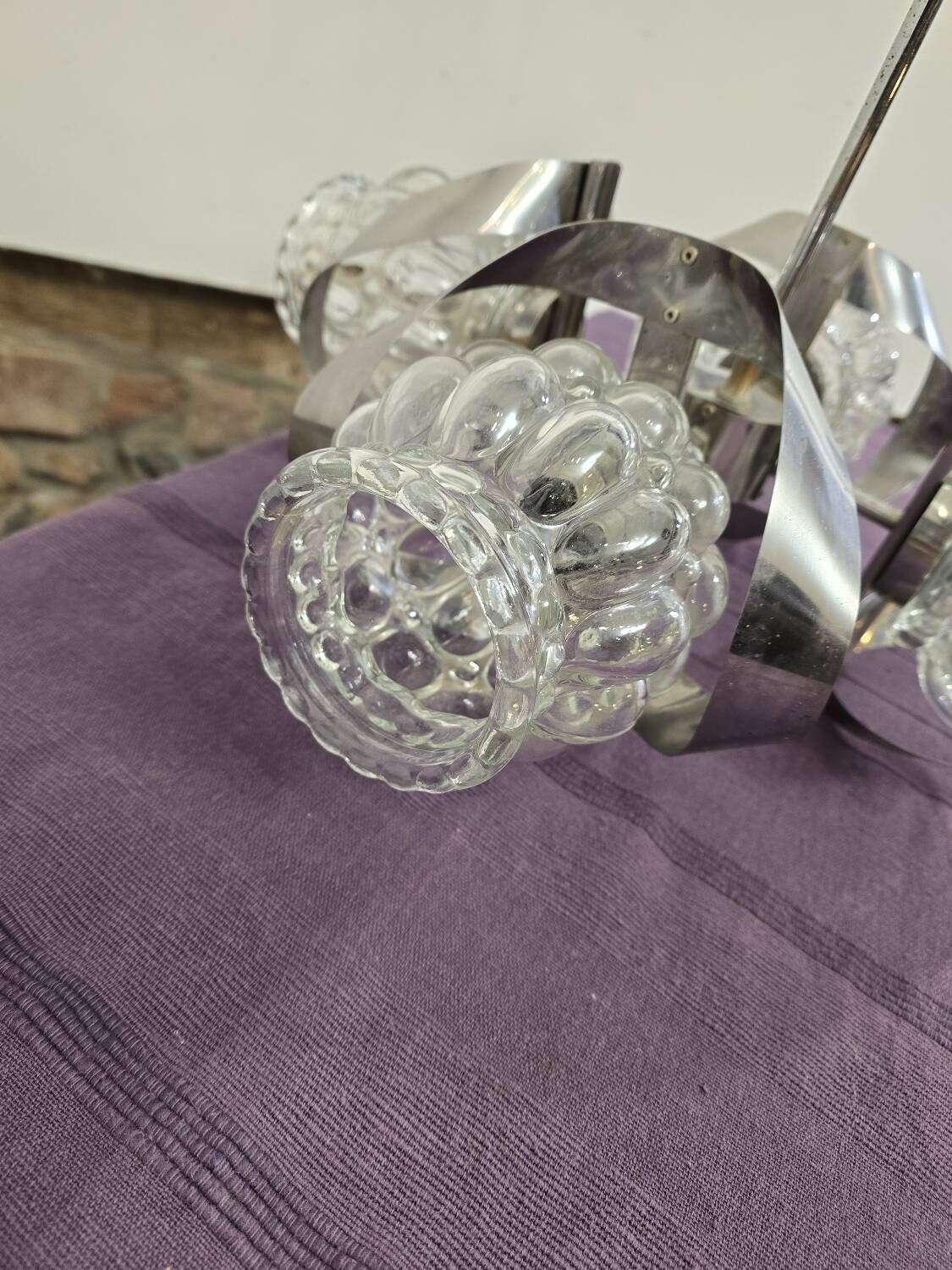 Luste verre moulé bullé Helena Tynell
