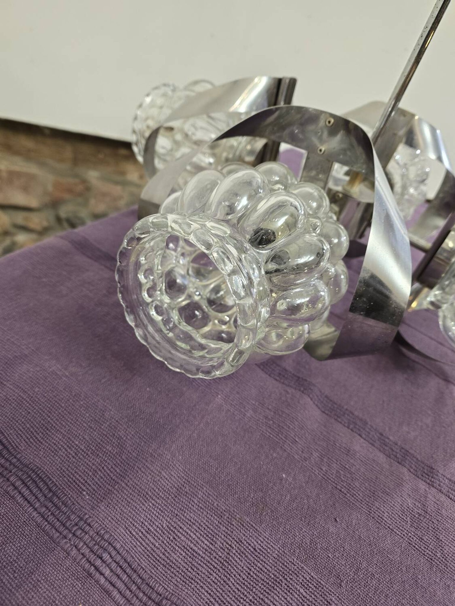 Luste verre moulé bullé Helena Tynell