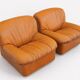 1970’s Vintage cognac leather lounge chairs ‘Giusy’ from Neoflex, Italy