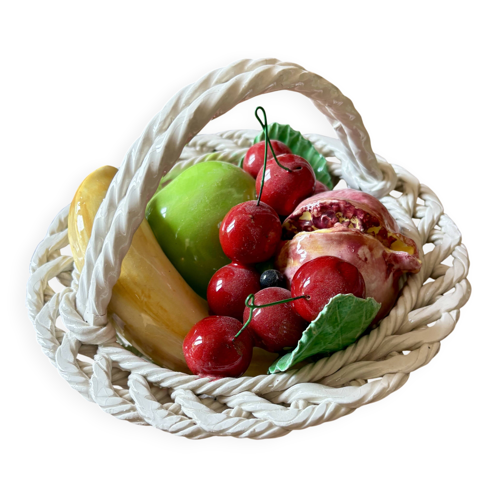 Vintage ceramic fruit basket