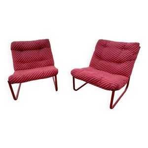 Paire de fauteuils pieds tubulaires