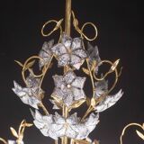 Fantastic Rare Murano Chandelier Full of Black Flowers, 1970s