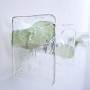 Applique murale avec des bandes de verre vert par JL Kalmar, années 1950.