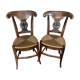 Paire de chaises Directoire en noyer, France circa 1810-1830