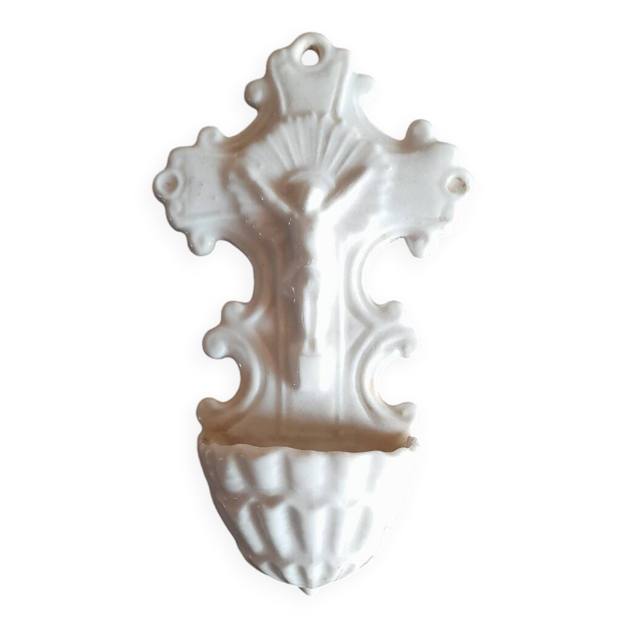 Antique stoup, Sèvres porcelain, 19th century, signed MF